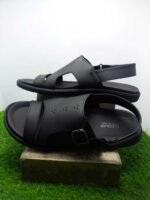 Sleekar Men's Black Buckle Sandal – Synthetic Upper with Rubber Sole - Image 2