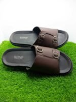 Sleekar Men's Black Buckle Sandal – Synthetic Upper with Rubber Sole (Copy) - Image 2
